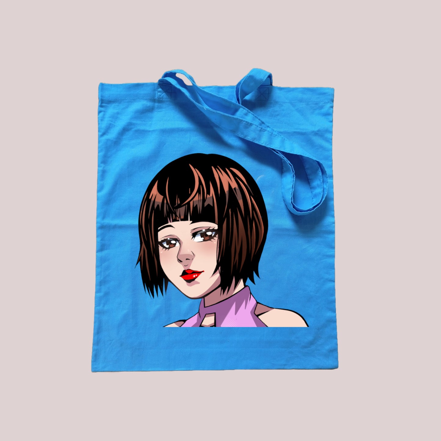 100% cotton anime girl print bag