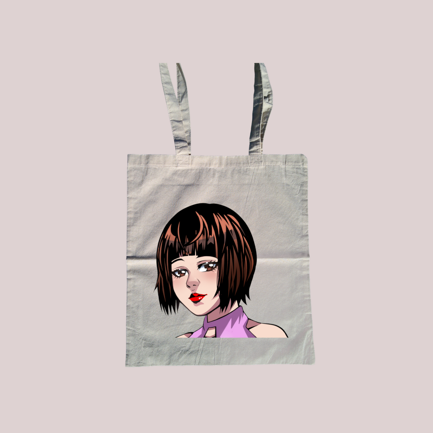 100% cotton anime girl print bag