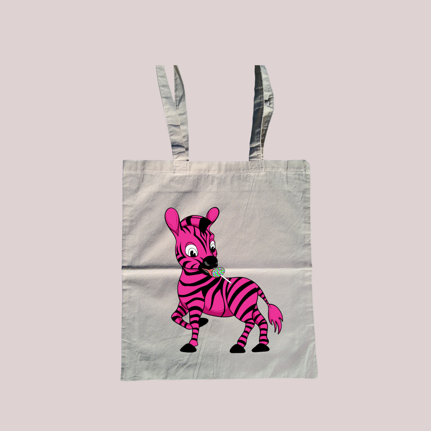 100% cotton zebra print tote bag