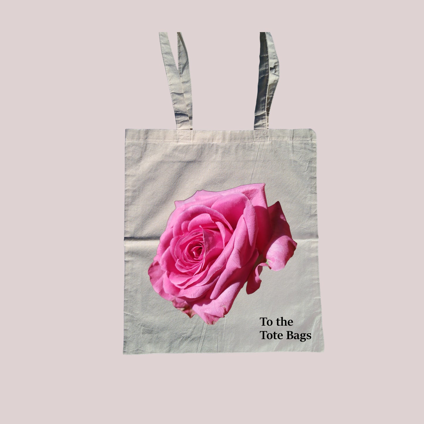 Minimalist Rose natural cotton tote bag