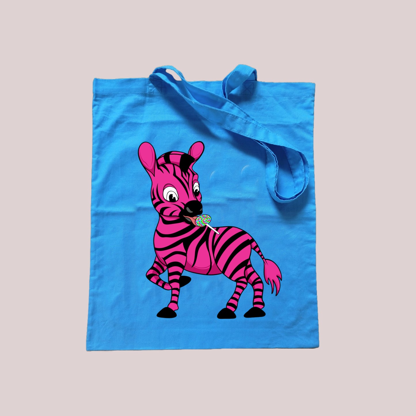 100% cotton zebra print tote bag