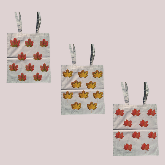 Leaf Print Tote Bag Bundle