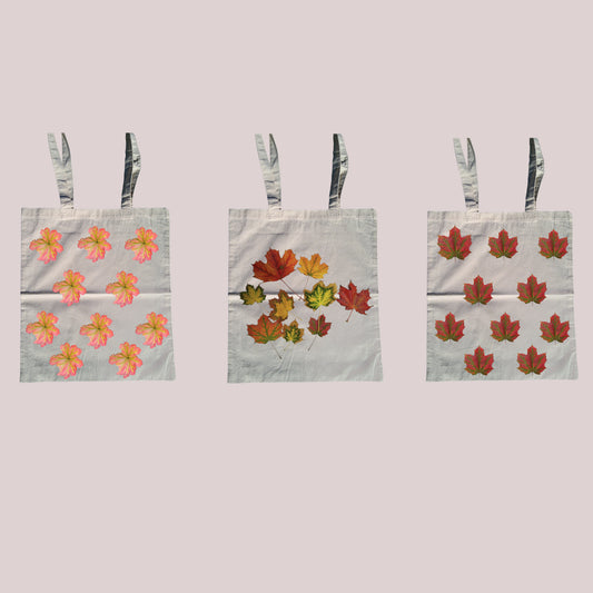 Leaf Print Tote Bag Bundle 2