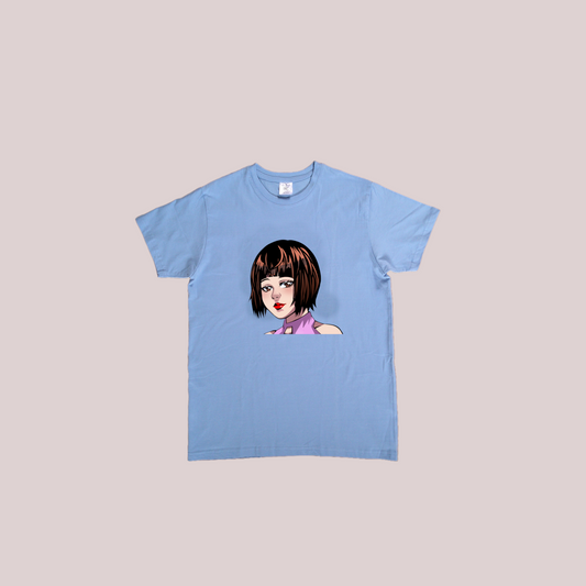 Anime girl brown hair cotton t-shirt