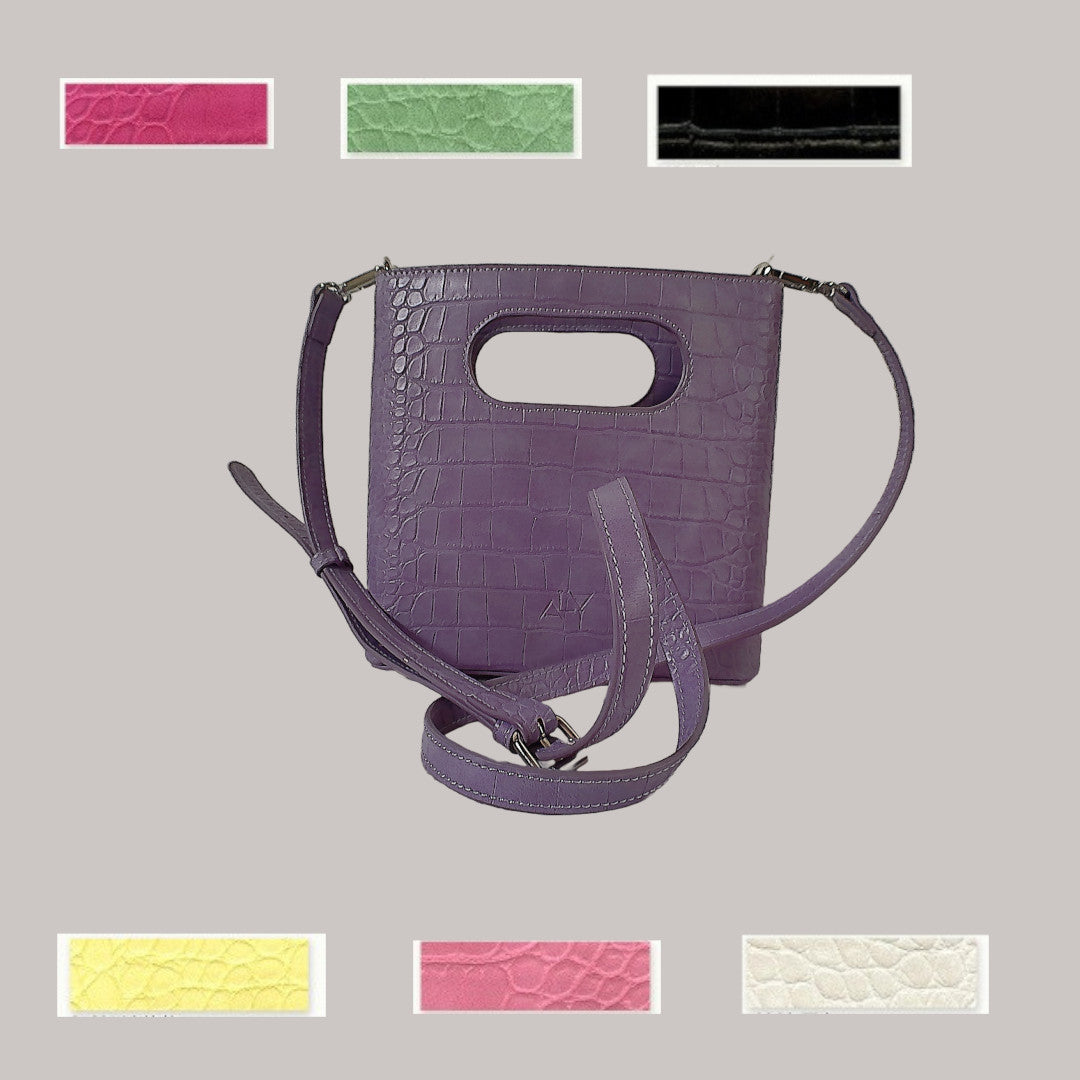 Square Shaped Crocodile print Handbag