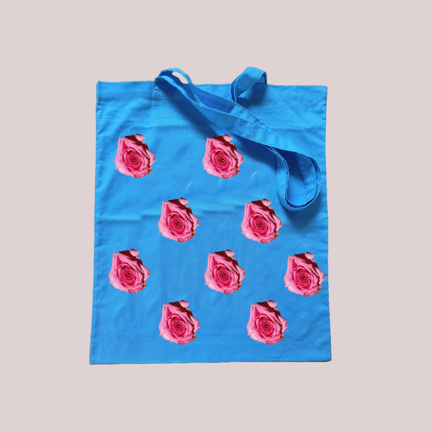Pink Rose cotton tote bag front