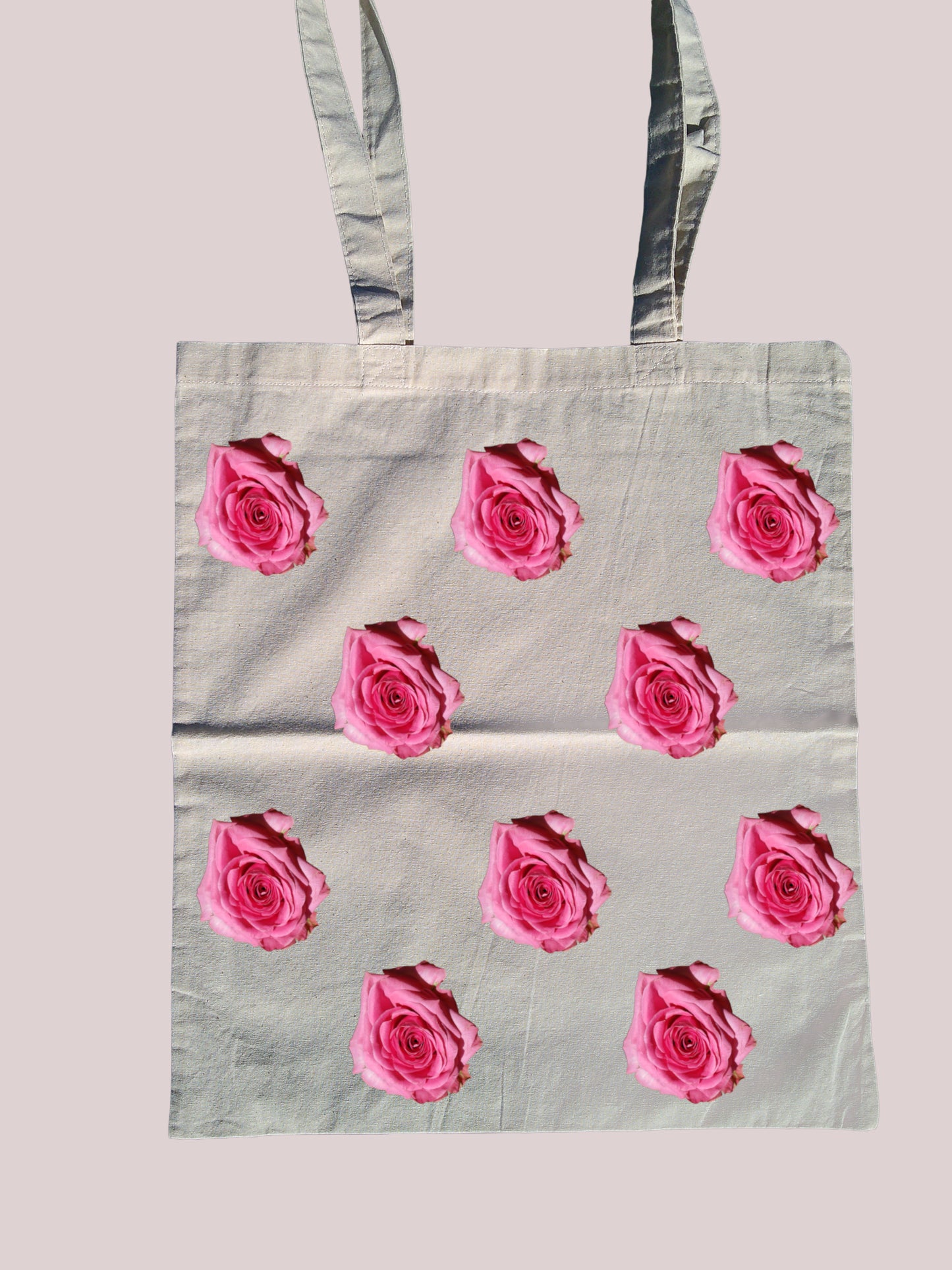Pink Rose cotton tote bag front