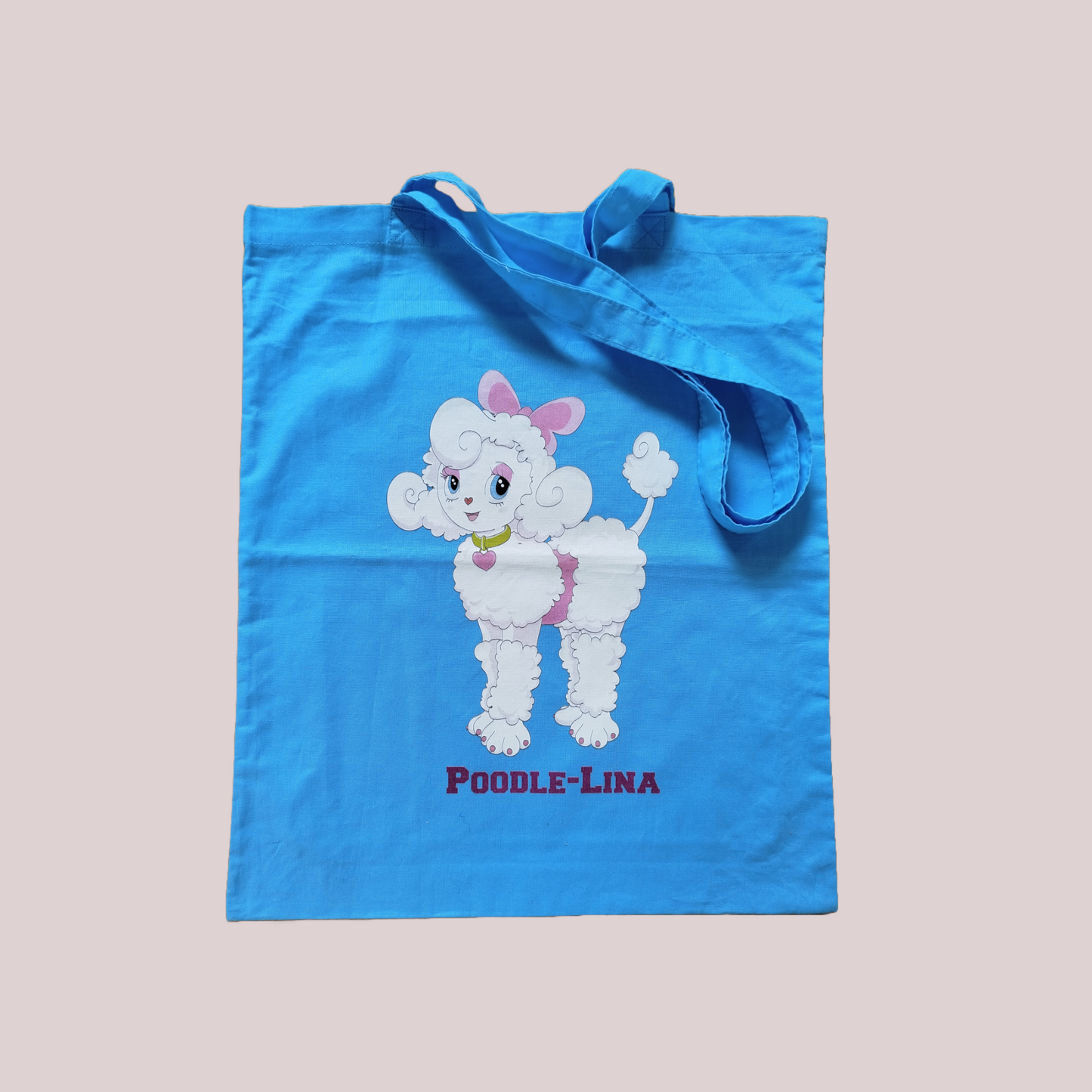 100% cotton cartoon poodle tote bag