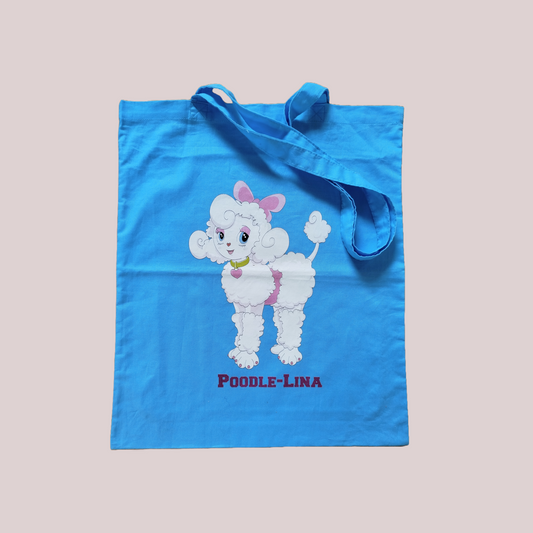 100% cotton cartoon poodle tote bag
