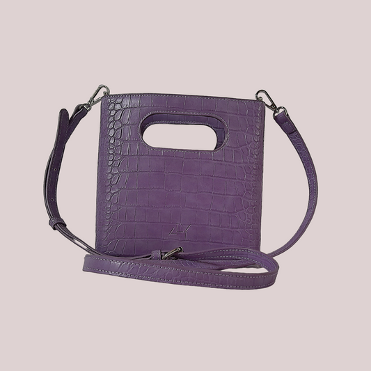 Square Shaped Crocodile print Handbag
